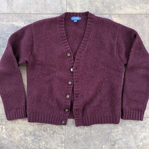 J. Crew maroon wool cardigan sweater